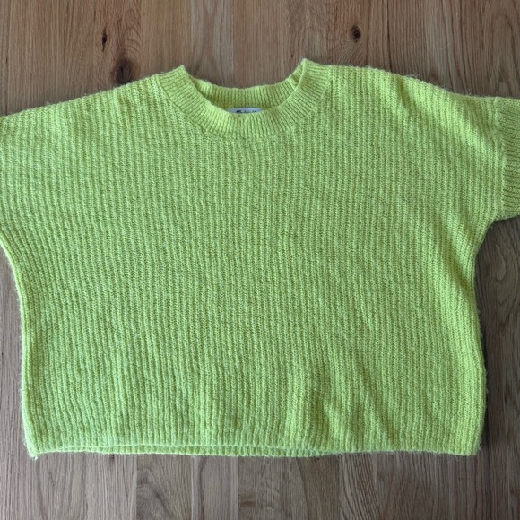 Madewell Ribbed Crewneck Sweater in Heather Citron Size Large - Picture 7 of 12